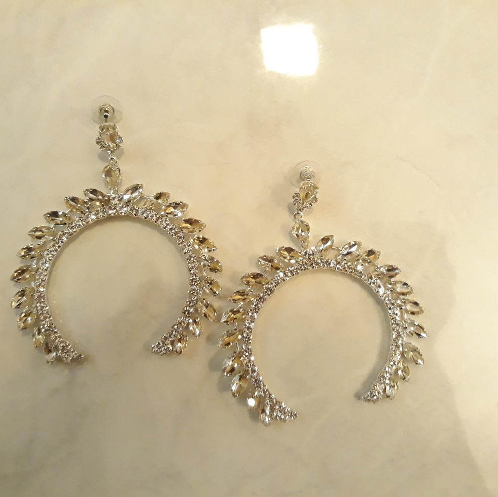 Rhinestone Crystal Hoof Earrings
